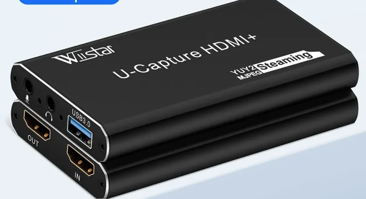 HDMI 비디오 캡처 카드, 게임 녹화 라이브 스트리밍, PS4 카메라용 비디오 그래버, USB3.0, 1080P @ 60Hz, HDMI 루프아웃, 4K30Hz