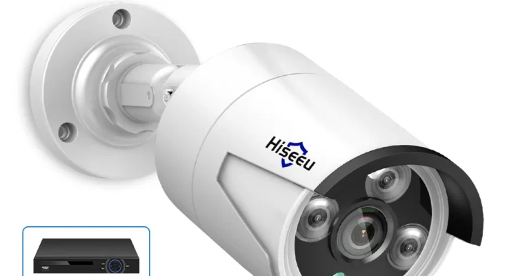 Hiseeu-5MP 4MP 오디오 IP 보안 감시 카메라 POE H.265, 야외 방수 IP66 CCTV 카메라 P2P 비디오 홈 POE NVR