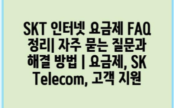 SKT 인터넷 요금제 FAQ 정리| 자주 묻는 질문과 해결 방법 | 요금제, SK Telecom, 고객 지원