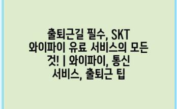 출퇴근길 필수, SKT 와이파이 유료 서비스의 모든 것! | 와이파이, 통신 서비스, 출퇴근 팁